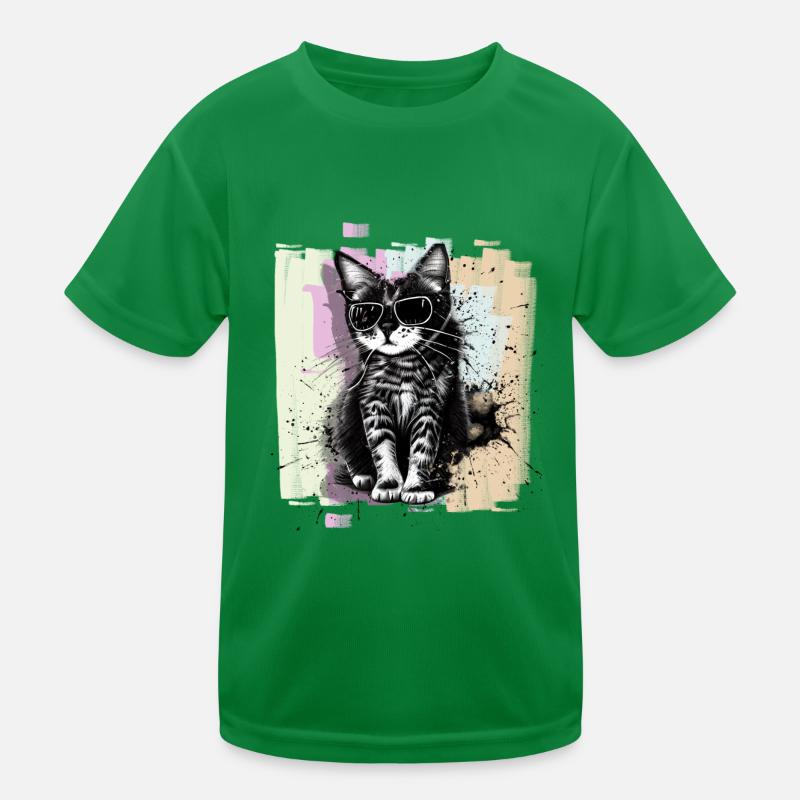 Chat avec des lunettes de soleil T-shirt sport Enfant