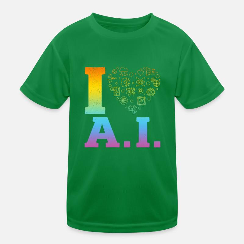 I Love Ai - Artificial Intelligence Kinder Funktions-T-Shirt