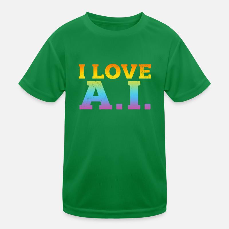 Ai Artificial Intelligence - I Love Ai Kinder Funktions-T-Shirt