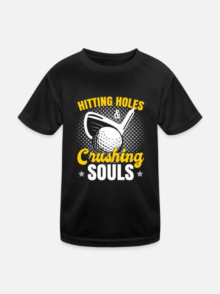 Löcher schlagen & Seelen vernichten - Kinder Funktions-T-Shirt - Schwarz - Vorne