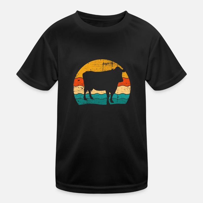 Cow Farmer Retro Gift Kids Functional T-Shirt