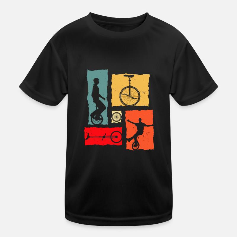 Unicycle Retro Kinder Funktions-T-Shirt