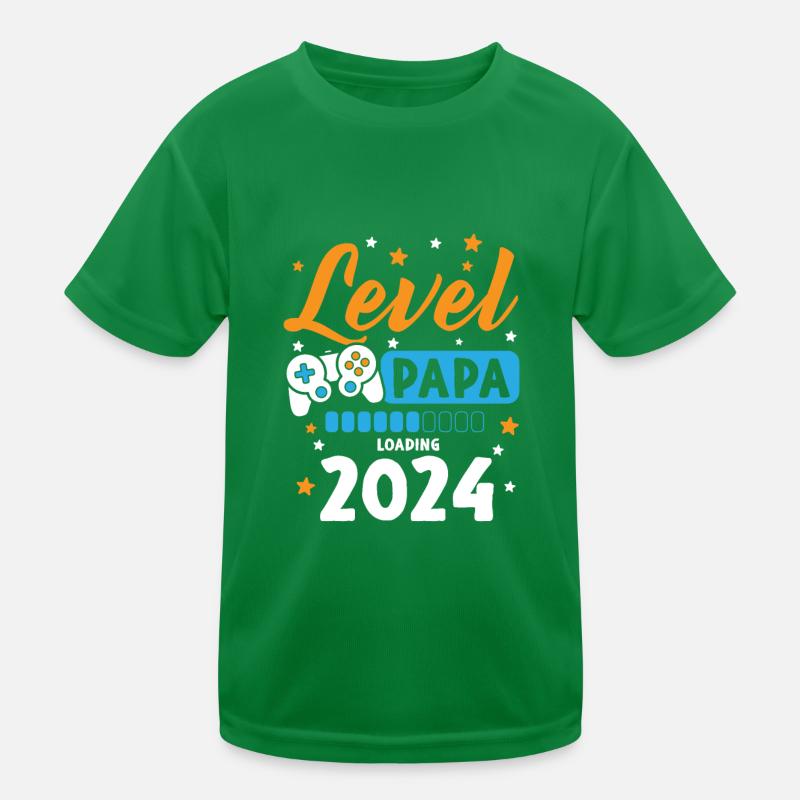 Papa Level Loading 2024 Kinder Funktions-T-Shirt