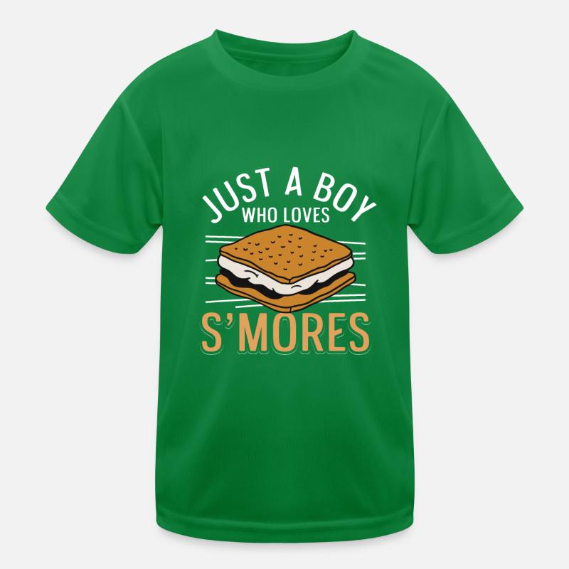 Men Camper Marshmallow Camping Just A Boy Who Love Kids Functional T-Shirt