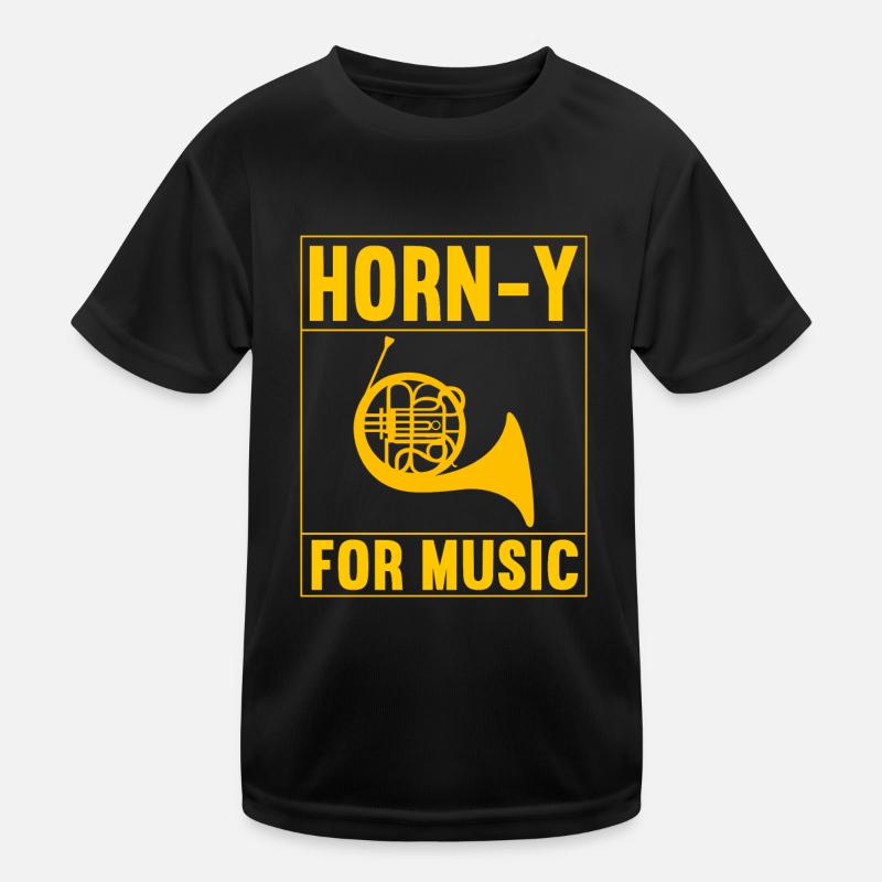 Horn Brass Instrument Kids Functional T-Shirt