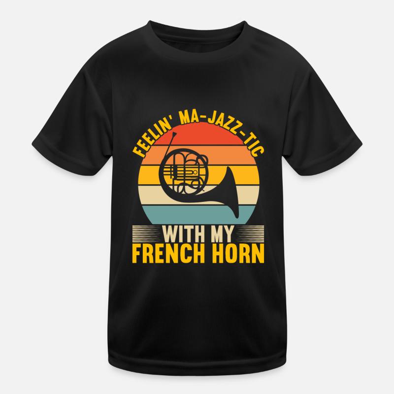 Horn Brass Instrument Kids Functional T-Shirt