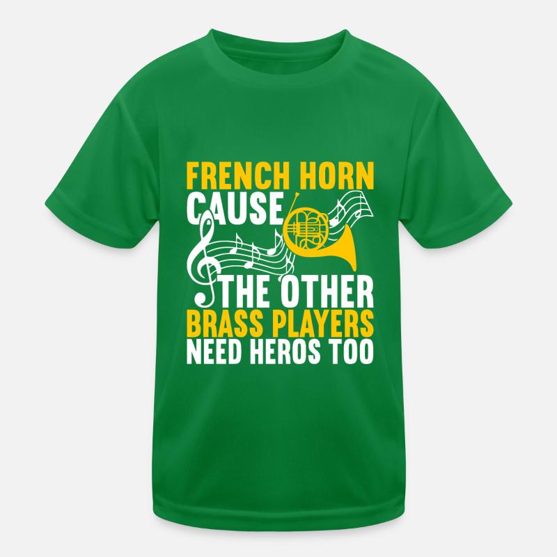 Horn Brass Instrument Kids Functional T-Shirt