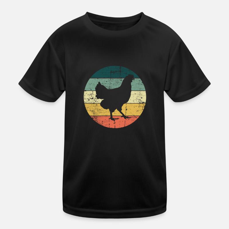 Huhn Hühner Hahn Bauer Retro Bauernhof Geschenk Kinder Funktions-T-Shirt