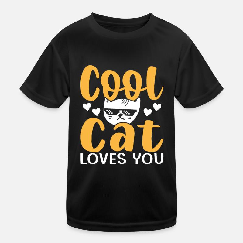 Coole Katze Liebt Dich Kinder Funktions-T-Shirt