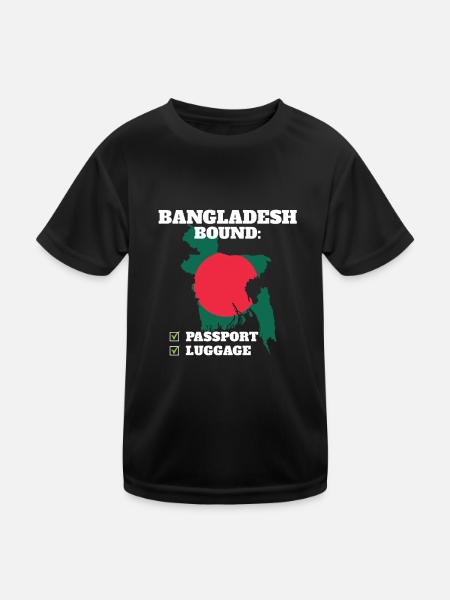 Bangladesh Bound Country Travel Bangladeshi Flag - Kids Functional T-Shirt - black - Front