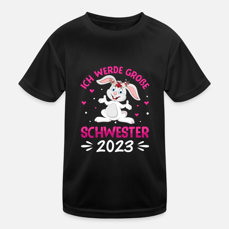 Ich werde große Schwester 2023 Kinder Funktions-T-Shirt