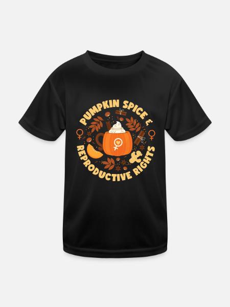 Feminist Fall Autumn Pumpkin Spice - Kinder Funktions-T-Shirt - Schwarz - Vorne