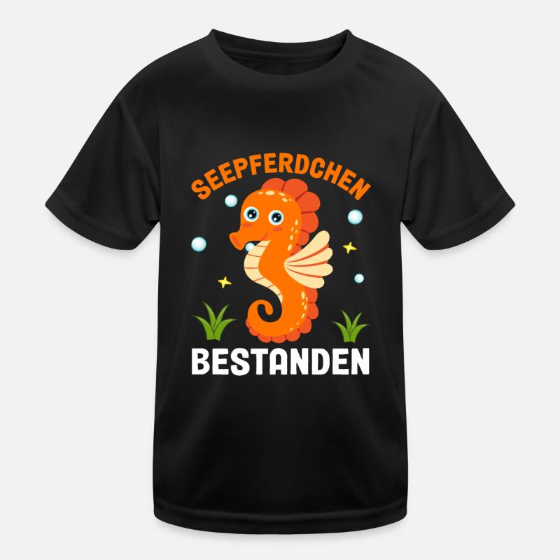 Schwimmabzeichen Seepferdchen Schwimmer Kinder Funktions-T-Shirt