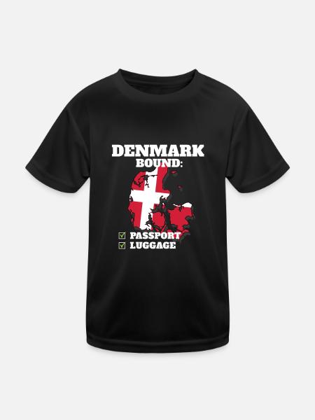Denmark Bound Country Travel Dane Flag Vacation - Kids Functional T-Shirt - black - Front