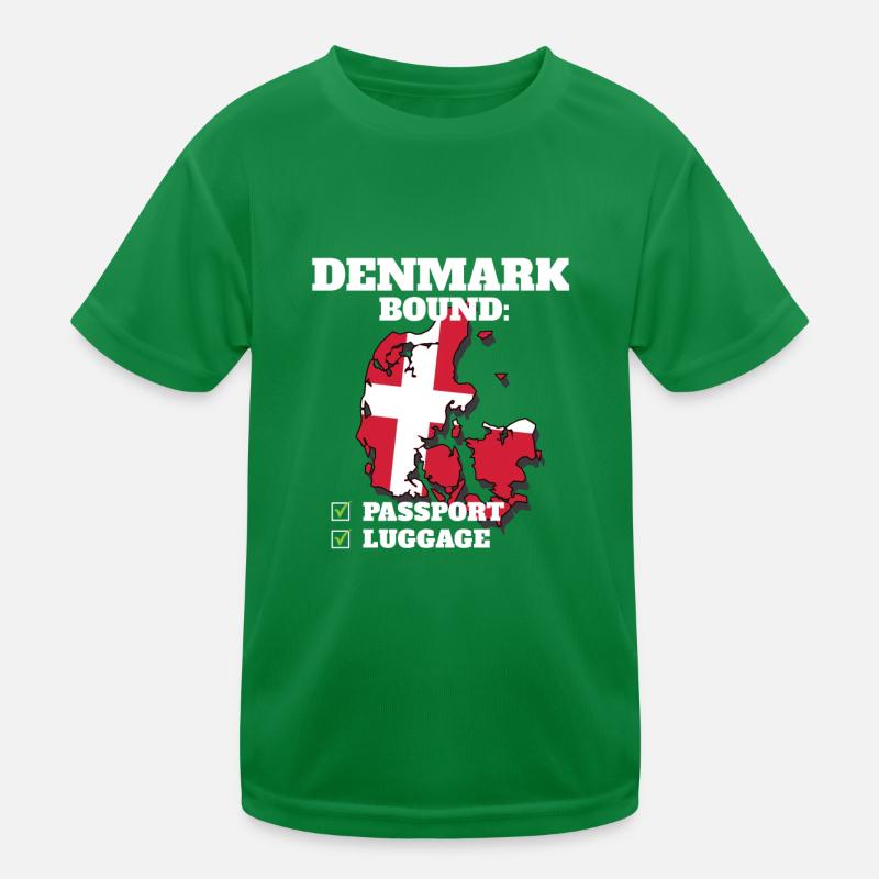 Denmark Bound Country Travel Dane Flag Vacation Kids Functional T-Shirt