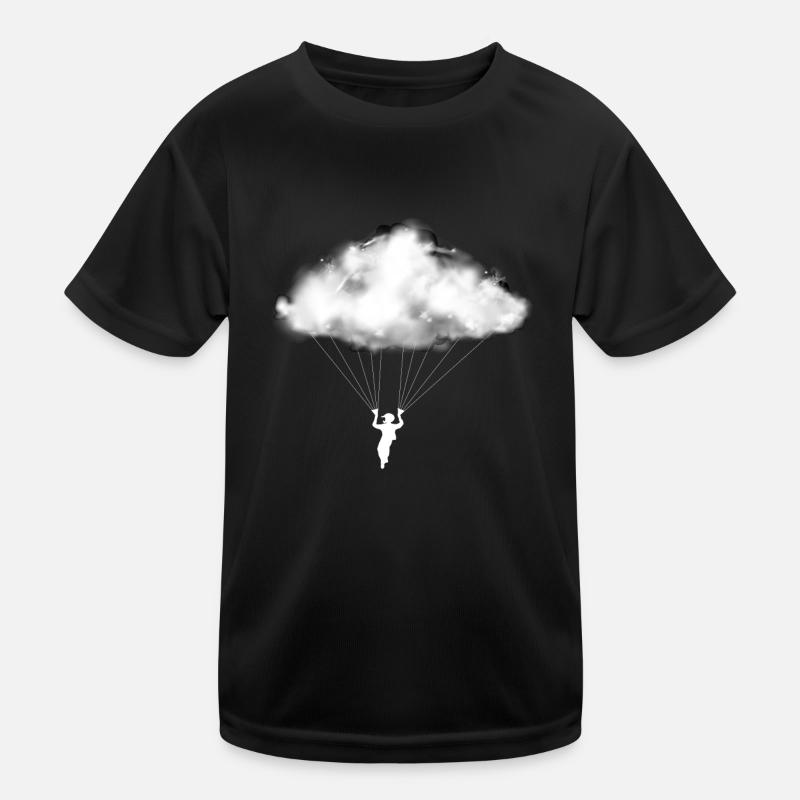 Paraglider Wolke Gleitschirmflieger Berge Kinder Funktions-T-Shirt