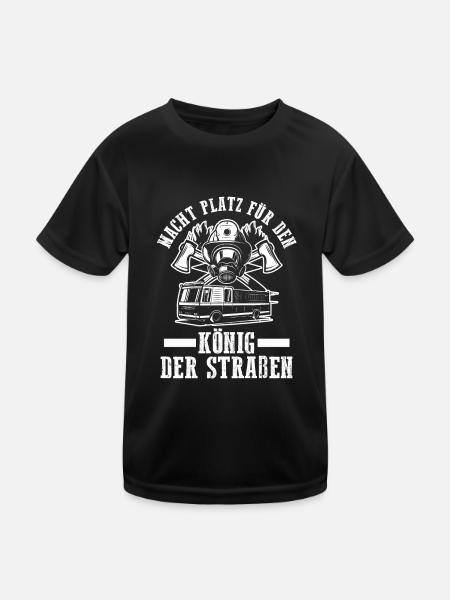 Feuerwehrmann Feuerwehr - Kinder Funktions-T-Shirt - Schwarz - Vorne