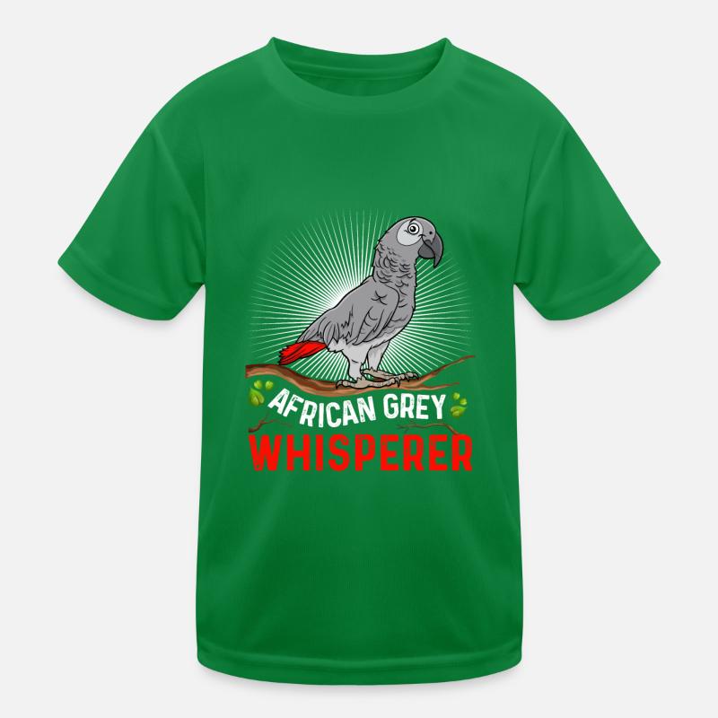African Grey Whisperer Grey Parrot Whisperer Kids Functional T-Shirt