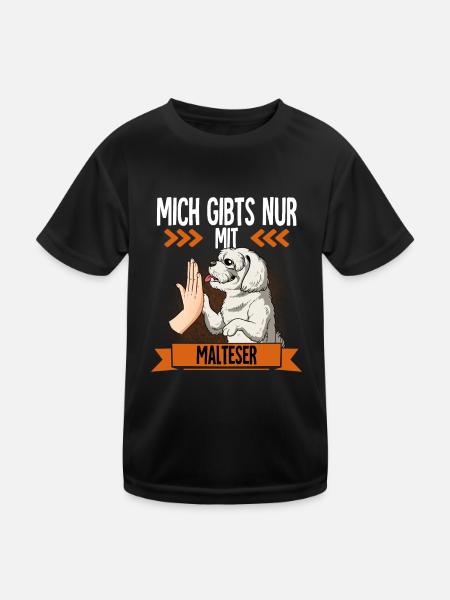 Mich Gibts Nur Mit Malteser - Kinder Funktions-T-Shirt - Schwarz - Vorne