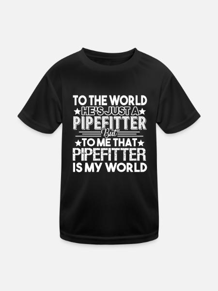 Pipefitter Pipefitter Is My World - Kids Functional T-Shirt - black - Front