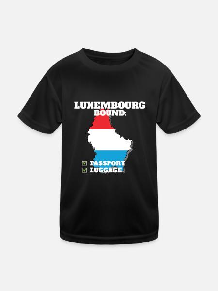 Luxembourg Bound Country Travel Luxembourger Flag - Kids Functional T-Shirt - black - Front