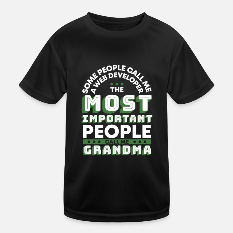 Web Entwickler Webdeveloper Oma - Kinder Funktions-T-Shirt - Schwarz