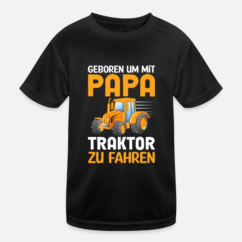 Papa Bauernhof Traktor Traktorfahrer Kinder Funktions-T-Shirt