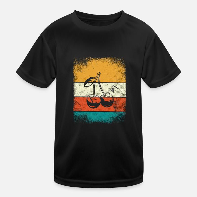 Kirsche Retro Obst Sommer Früchte Rot Geschenk Kinder Funktions-T-Shirt