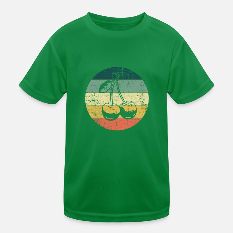 Kirsche Obst Retro Früchte Rot Geschenk Kinder Funktions-T-Shirt