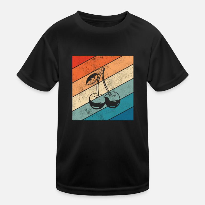 Kirsche Obst Retro Früchte Rot Geschenk Kinder Funktions-T-Shirt