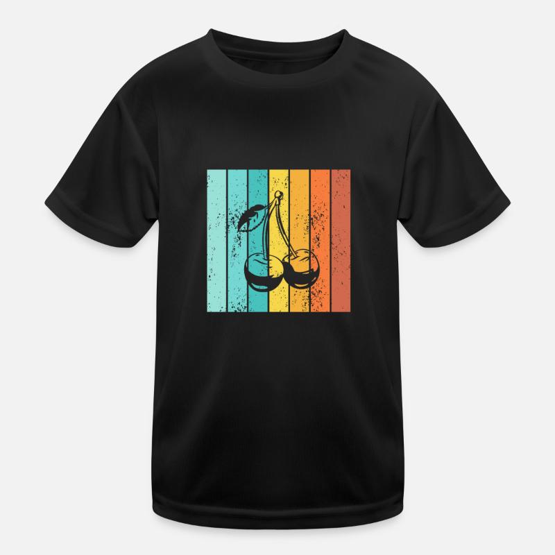 Cherry Retro Fruit Fruit Kids Functional T-Shirt