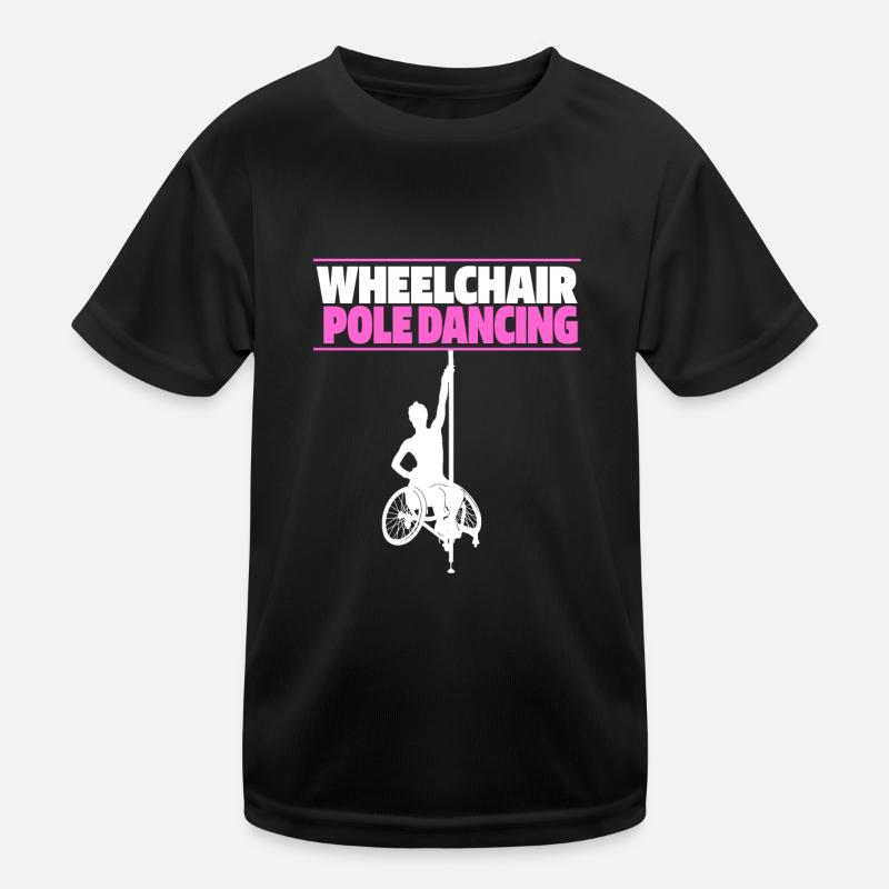 Pole Dancing Rollstuhl - Kinder Funktions-T-Shirt - Schwarz