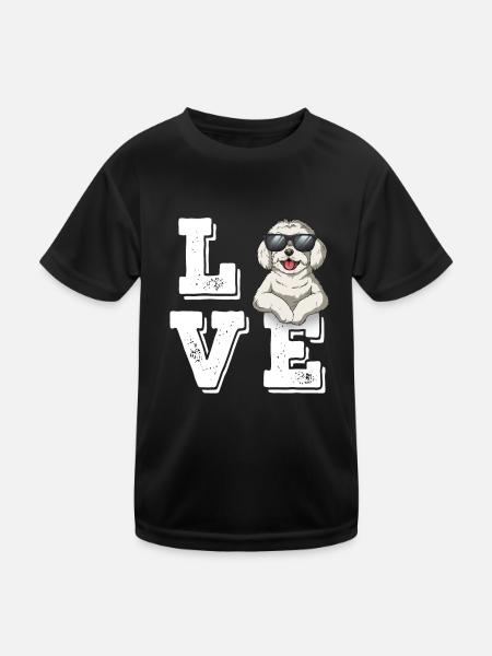 Love Malteser - Kinder Funktions-T-Shirt - Schwarz - Vorne