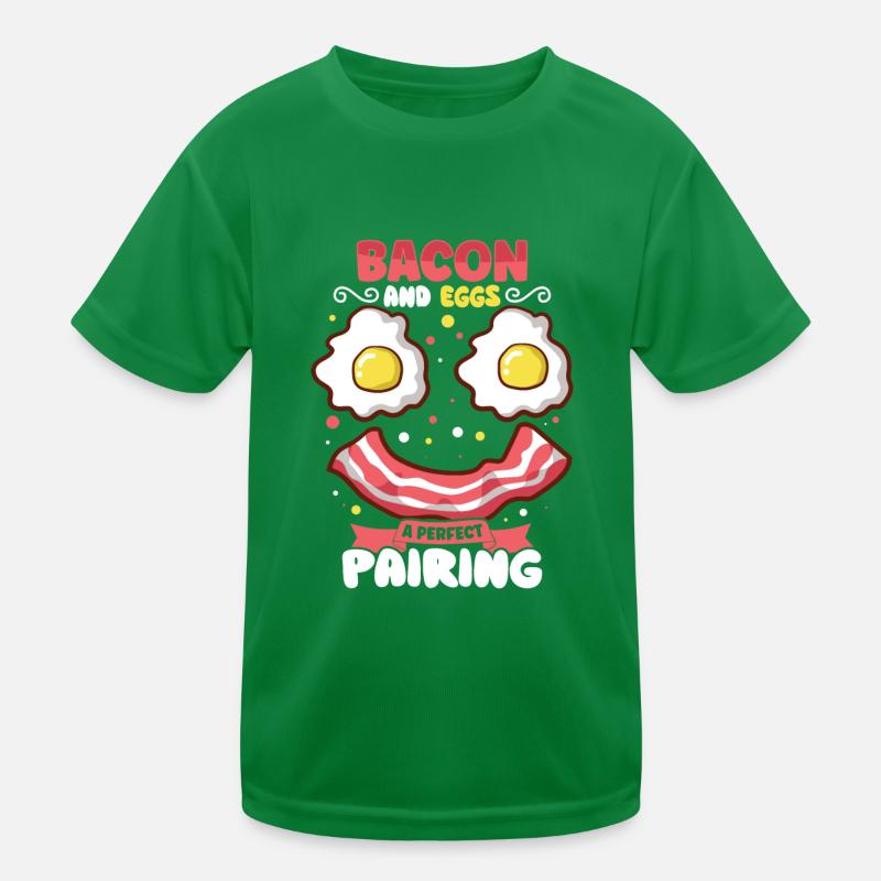 Drôle de poitrine rapide menu bacon commencer la matinée T-shirt sport Enfant