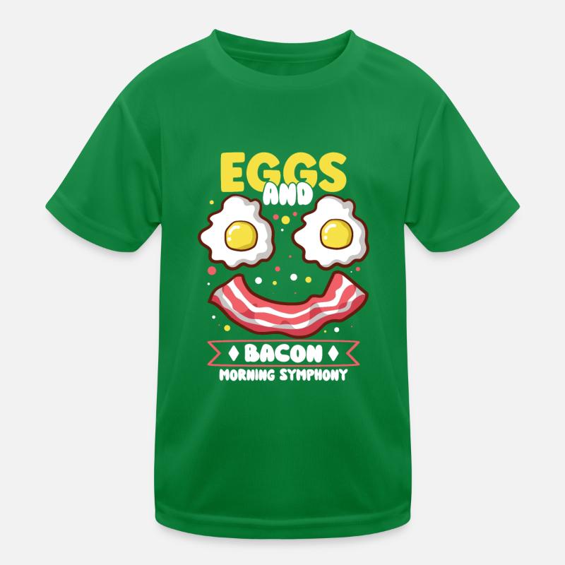 Drôle de poitrine rapide menu bacon commencer la matinée T-shirt sport Enfant