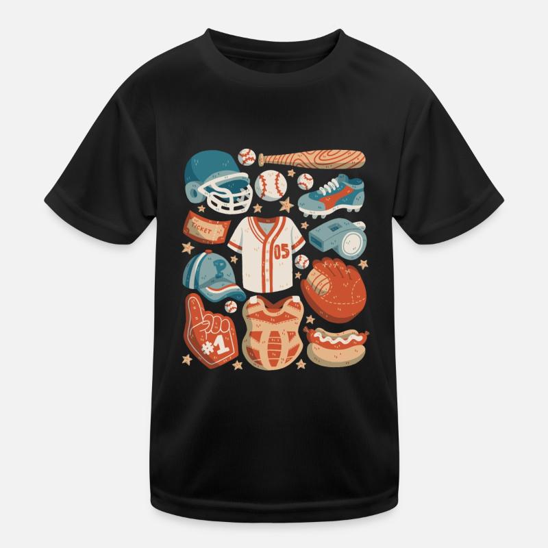 Baseball Kinder Funktions-T-Shirt