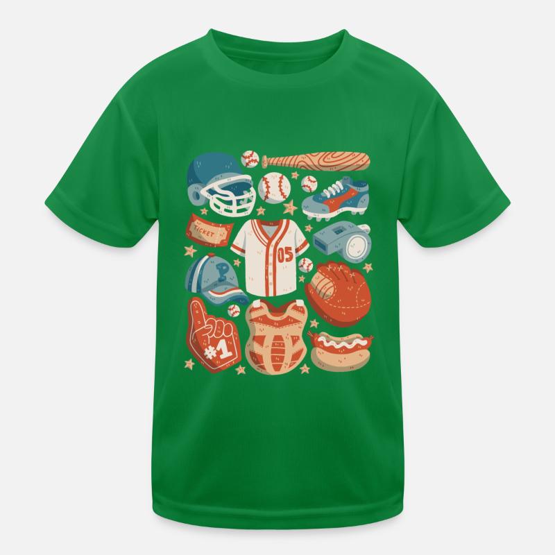 Baseball Kinder Funktions-T-Shirt