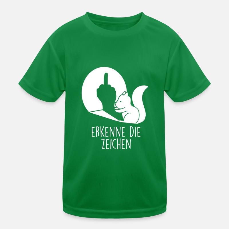 Eichhörnchen Mittelfinger Erkenne die Zeichen Kinder Funktions-T-Shirt