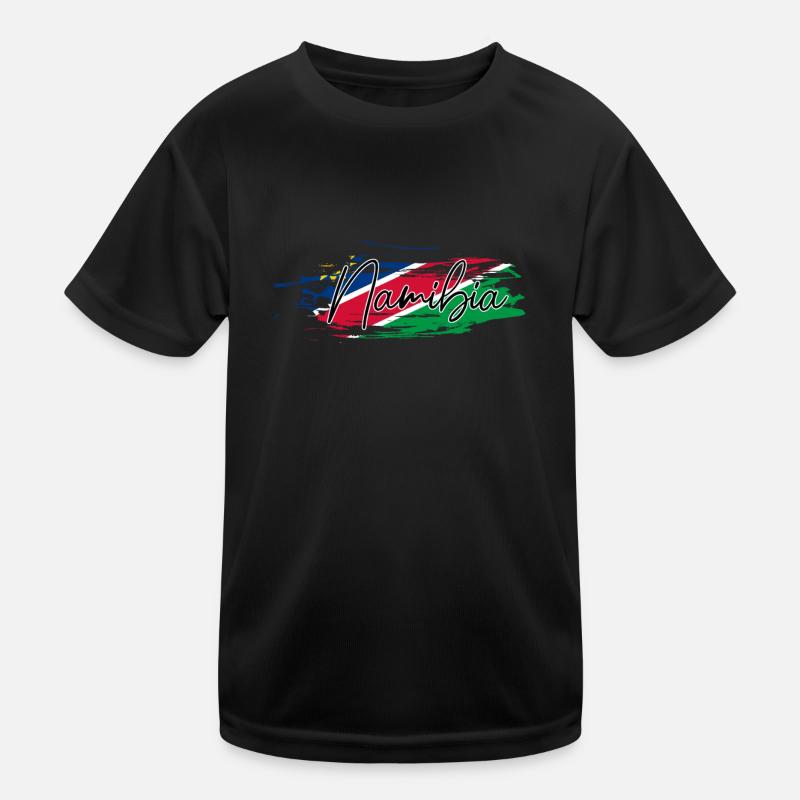 Namibia - Kinder Funktions-T-Shirt - Schwarz