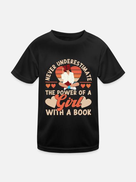 Feminist Retro Never Underestimate - Kinder Funktions-T-Shirt - Schwarz - Vorne