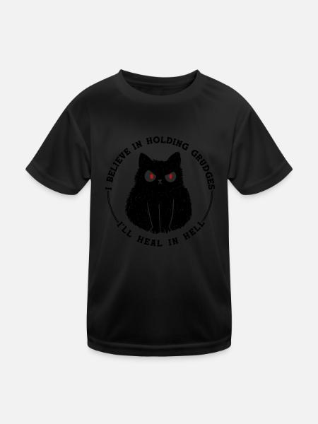 Ich glaube daran, dass ich in der Hölle heilen werde, wenn ich Groll hege - Kinder Funktions-T-Shirt - Schwarz - Vorne
