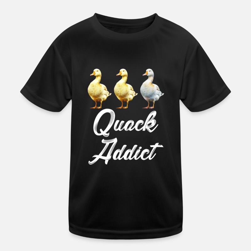 Duck Keeper Quack Addicted Ducklings Duck Breeding Kids Functional T-Shirt