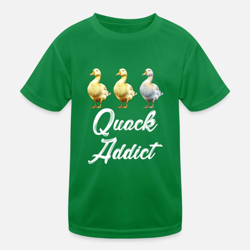 Duck Keeper Quack Addicted Ducklings Duck Breeding Kids Functional T-Shirt