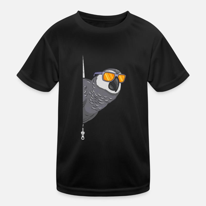 Grey parrot cool with sunglasses African Grey Kids Functional T-Shirt