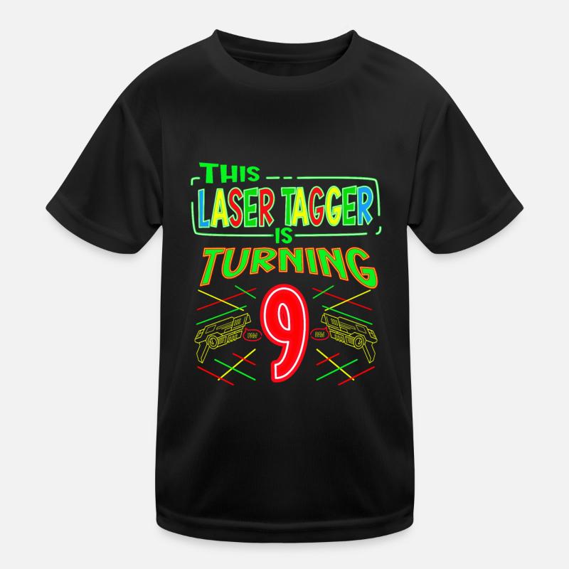 Ce Laser Tagger fête ses 9 ans Laser Tag T-shirt sport Enfant