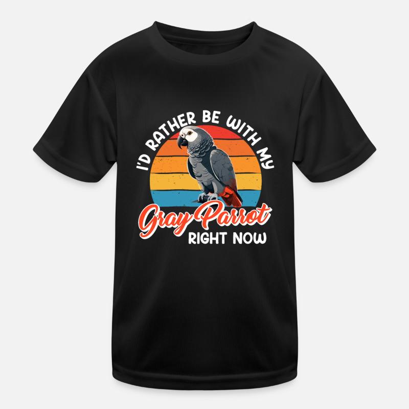 Perroquets Je préfère être avec mon perroquet gris T-shirt sport Enfant