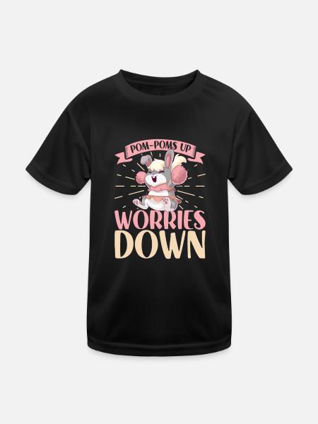 Cheerleader Cheerleader-outfit - Kinder Funktions-T-Shirt - Schwarz - Vorne