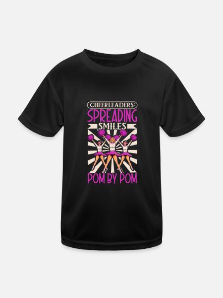 Cheerleader Cheerleader-outfit - Kinder Funktions-T-Shirt - Schwarz - Vorne