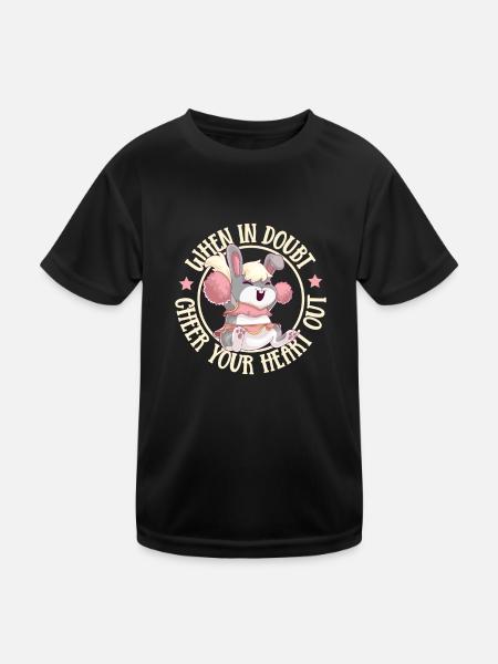 Cheerleader Cheerleader-outfit - Kinder Funktions-T-Shirt - Schwarz - Vorne