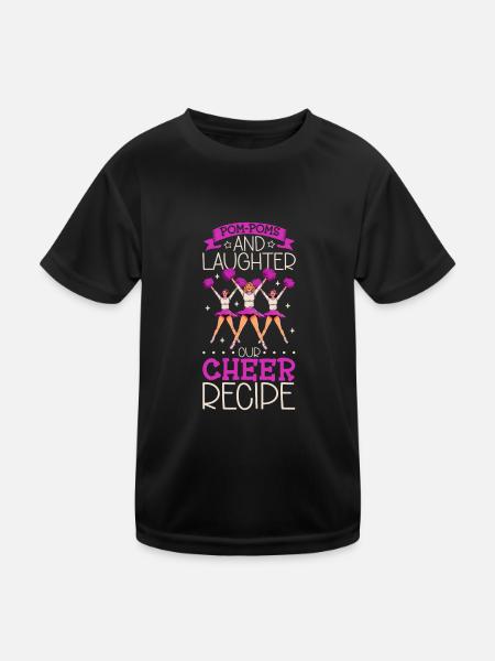 Cheerleader Cheerleader-outfit - Kinder Funktions-T-Shirt - Schwarz - Vorne